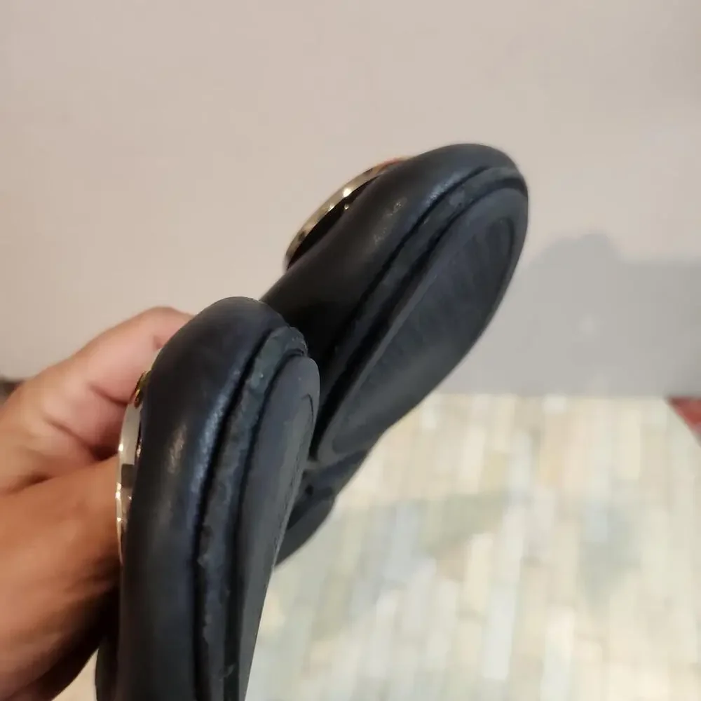 Tory Burch black leather Reva ballet flats